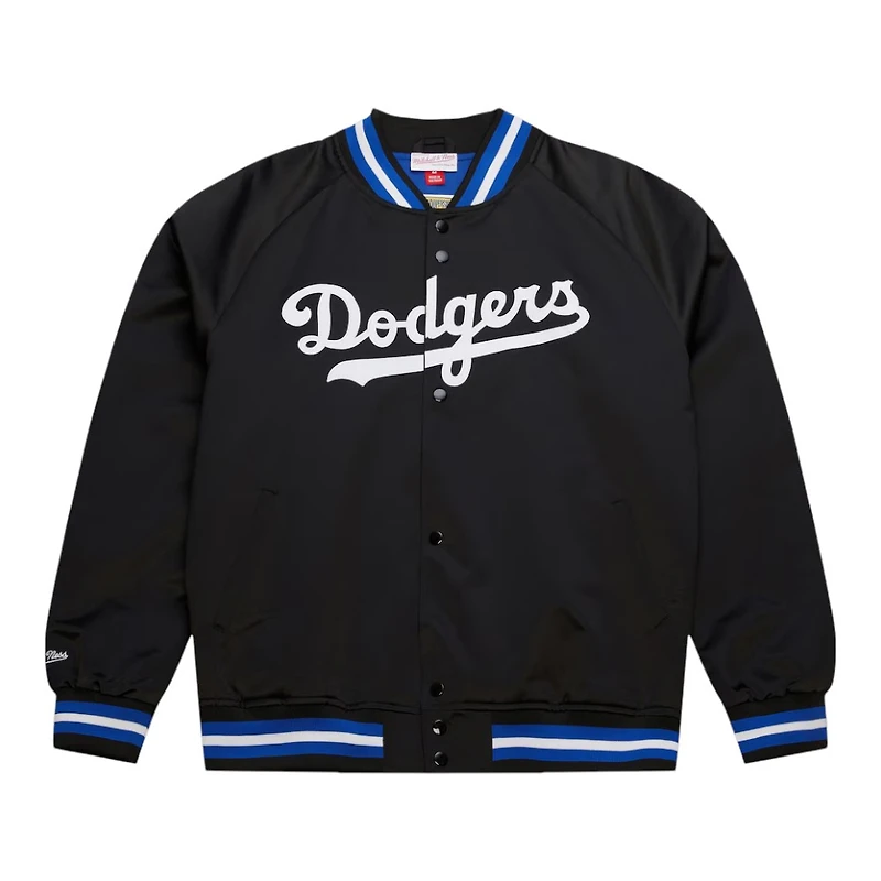 Los Angeles Dodgers Black Lightweight Satin Raglan Full-Snap Mitchell & Ness Jacket