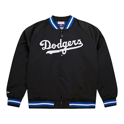 Los Angeles Dodgers Black Lightweight Satin Raglan Full-Snap Mitchell & Ness Jacket