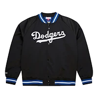 Los Angeles Dodgers Black Lightweight Satin Raglan Full-Snap Mitchell & Ness Jacket