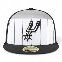 San Antonio Spurs Black and White Tip Off NBA 59FIFTY Split Panel New Era Fitted Hat