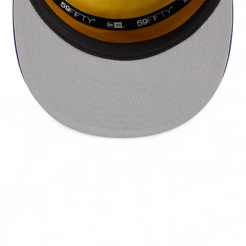 Los Angeles Lakers Purple and White Tip Off NBA 59FIFTY Split Panel New Era Fitted Hat