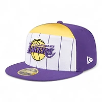 Los Angeles Lakers Purple and White Tip Off NBA 59FIFTY Split Panel New Era Fitted Hat