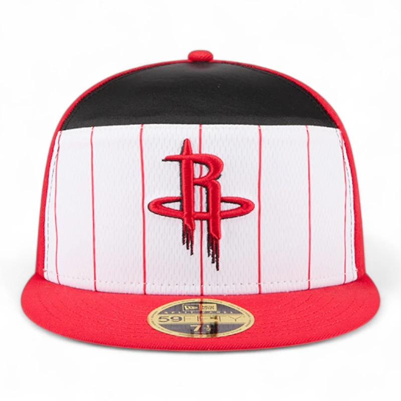 Houston Rockets Red and White Tip Off NBA 59FIFTY Split Panel New Era Fitted Hat