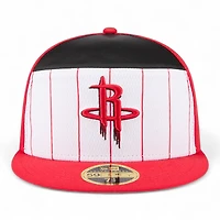 Houston Rockets Red and White Tip Off NBA 59FIFTY Split Panel New Era Fitted Hat
