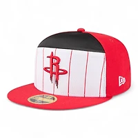 Houston Rockets Red and White Tip Off NBA 59FIFTY Split Panel New Era Fitted Hat