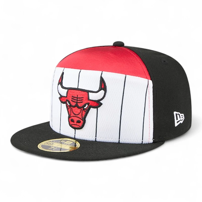 Chicago Bulls Black and White Tip Off NBA 59FIFTY Split Panel New Era Fitted Hat