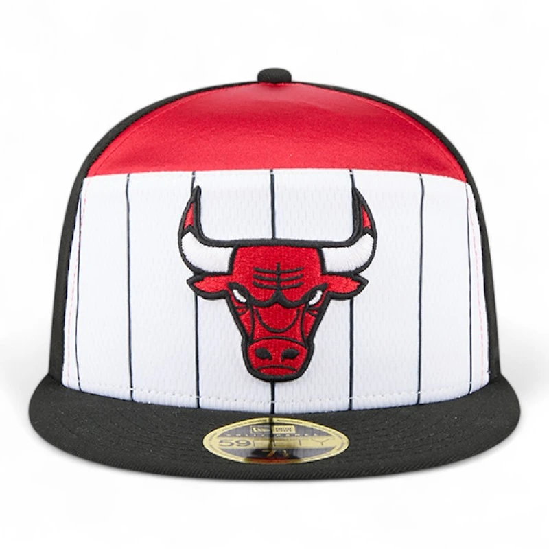 Chicago Bulls Black and White Tip Off NBA 59FIFTY Split Panel New Era Fitted Hat
