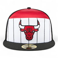 Chicago Bulls Black and White Tip Off NBA 59FIFTY Split Panel New Era Fitted Hat