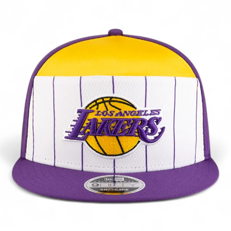 Youth Los Angeles Lakers Purple and White NBA Tip Off New Era 9FIFTY Split Panel Snapback Adjustable Hat