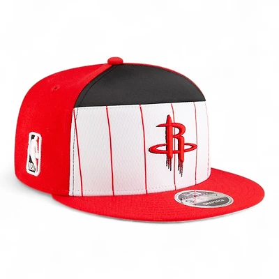 Houston Rockets Red and White NBA Tip Off New Era 9FIFTY Split Panel Snapback Adjustable Hat