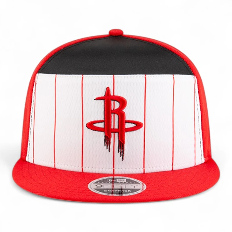 Houston Rockets Red and White NBA Tip Off New Era 9FIFTY Split Panel Snapback Adjustable Hat