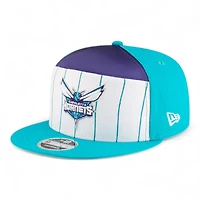 Charlotte Hornets Teal and White NBA Tip Off New Era 9FIFTY Split Panel Snapback Adjustable Hat