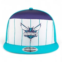 Charlotte Hornets Teal and White NBA Tip Off New Era 9FIFTY Split Panel Snapback Adjustable Hat