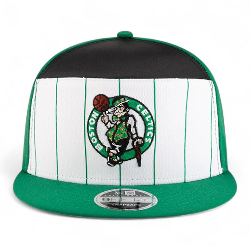 Youth Boston Celtics Green and White NBA Tip Off New Era 9FIFTY Split Panel Snapback Adjustable Hat