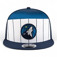 Youth Minnesota Timberwolves Navy and White NBA Tip Off New Era 9FIFTY Split Panel Snapback Adjustable Hat