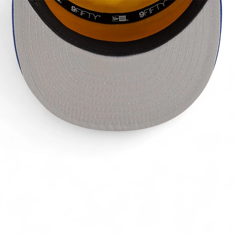 Youth Golden State Warriors Royal Blue and White NBA Tip Off New Era 9FIFTY Split Panel Snapback Adjustable Hat