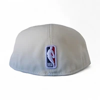 Denver Nuggets Chrome Oceanside Blue 2T Leon the Lab Block Script Grey UV New Era 59FIFTY Fitted Hat