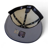 Denver Nuggets Chrome Oceanside Blue 2T Leon the Lab Block Script Grey UV New Era 59FIFTY Fitted Hat