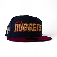 Denver Nuggets Navy Cardinal 2T Blue Leon the Lab Block Script Grey UV New Era 59FIFTY Fitted Hat