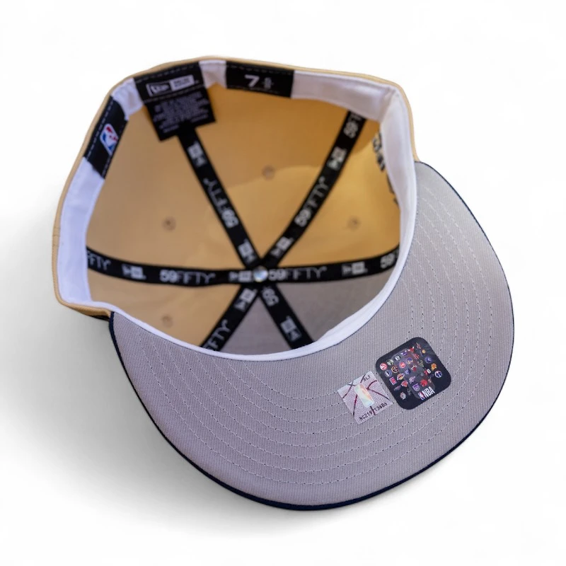 Denver Nuggets Vegas Gold Oceanside 2T Blue Leon the Lab Aaron Gordon Patch Grey UV New Era 59FIFTY Fitted Hat
