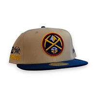 Denver Nuggets Vegas Gold Oceanside 2T Blue Leon the Lab Aaron Gordon Patch Grey UV New Era 59FIFTY Fitted Hat