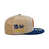 Denver Nuggets Vegas Gold Oceanside 2T Blue Leon the Lab Nikola Jokic Patch Grey UV New Era 59FIFTY Fitted Hat