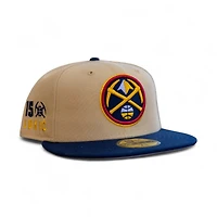 Denver Nuggets Vegas Gold Oceanside 2T Blue Leon the Lab Nikola Jokic Patch Grey UV New Era 59FIFTY Fitted Hat