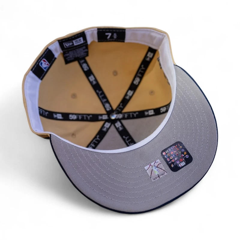 Denver Nuggets Vegas Gold Oceanside 2T Blue Leon the Lab Nikola Jokic Patch Grey UV New Era 59FIFTY Fitted Hat