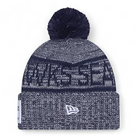 Seattle Seahawks Gray 2025 Sideline Cold Weather New Era Cuffed Beanie Knit Hat with Pom