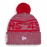 San Francisco 49ers Gray 2025 Sideline Cold Weather New Era Cuffed Beanie Knit Hat with Pom