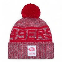 San Francisco 49ers Gray 2025 Sideline Cold Weather New Era Cuffed Beanie Knit Hat with Pom