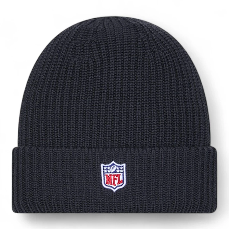 Seattle Seahawks Black 2025 Sideline Cold Weather Steel Clouds New Era Cuffed Beanie Knit Hat
