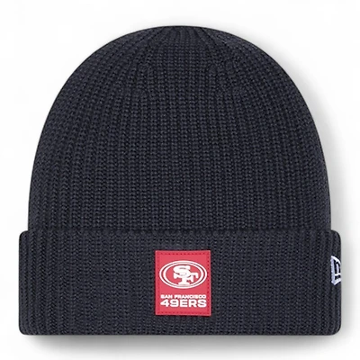 San Francisco 49ers Black 2025 Sideline Cold Weather Steel Clouds New Era Cuffed Beanie Knit Hat