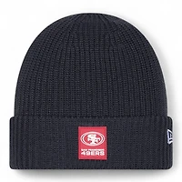 San Francisco 49ers Black 2025 Sideline Cold Weather Steel Clouds New Era Cuffed Beanie Knit Hat