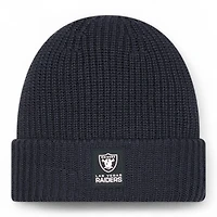 Las Vegas Raiders Black 2025 Sideline Cold Weather Steel Clouds New Era Cuffed Beanie Knit Hat