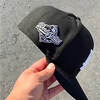 Los Angeles Dodgers Black and White 2025 World Series Patch Grey UV New Era 59FIFTY Fitted Hat