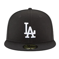 Los Angeles Dodgers Black and White 2025 World Series Patch Grey UV New Era 59FIFTY Fitted Hat