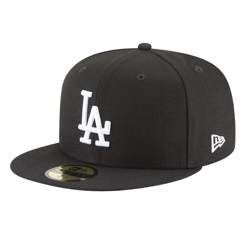 Los Angeles Dodgers Black and White 2025 World Series Patch Grey UV New Era 59FIFTY Fitted Hat