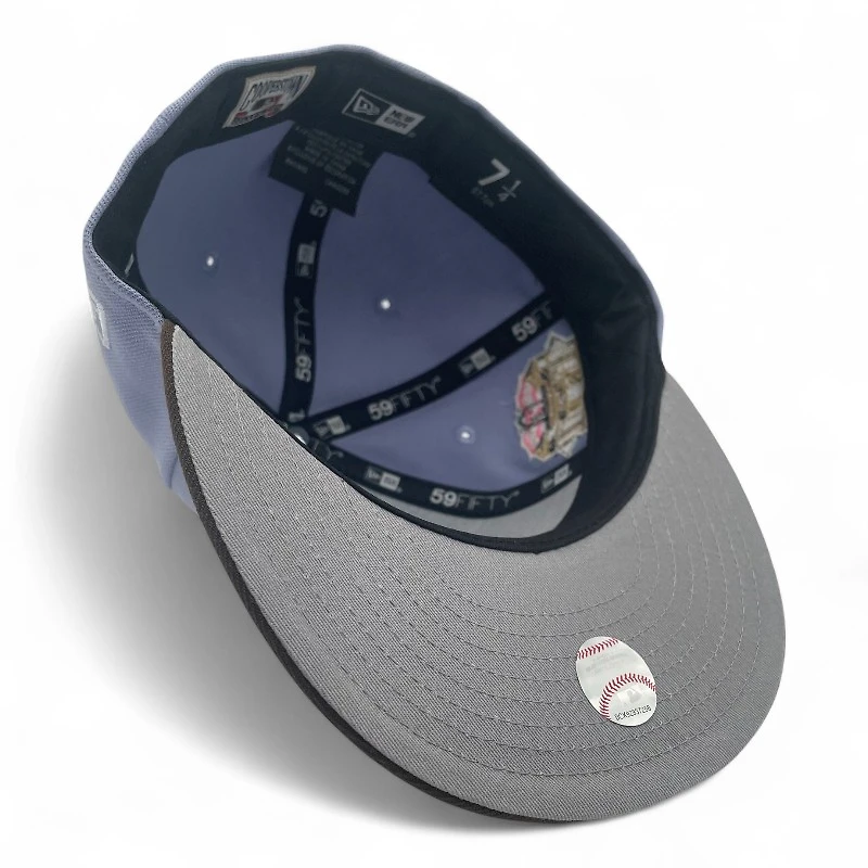 Texas Rangers Lavender and Walnut Final Stadium Patch Gray UV New Era 59FIFTY Fitted Hat