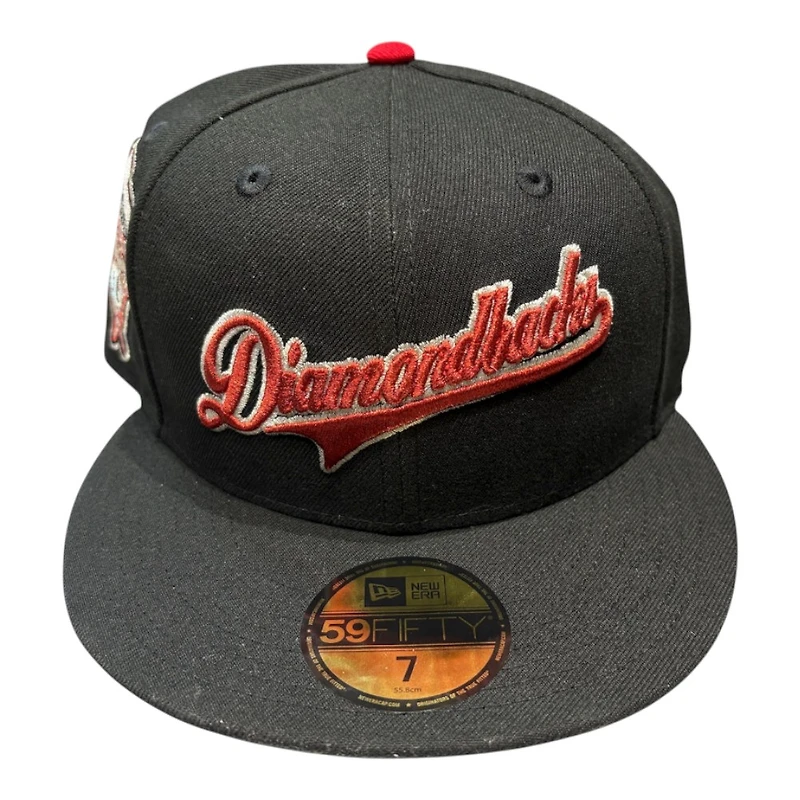 Arizona Diamondbacks Black with Red Script 1998 Inaugural Season Patch Green UV New Era 59FIFTY Fitted Hat
