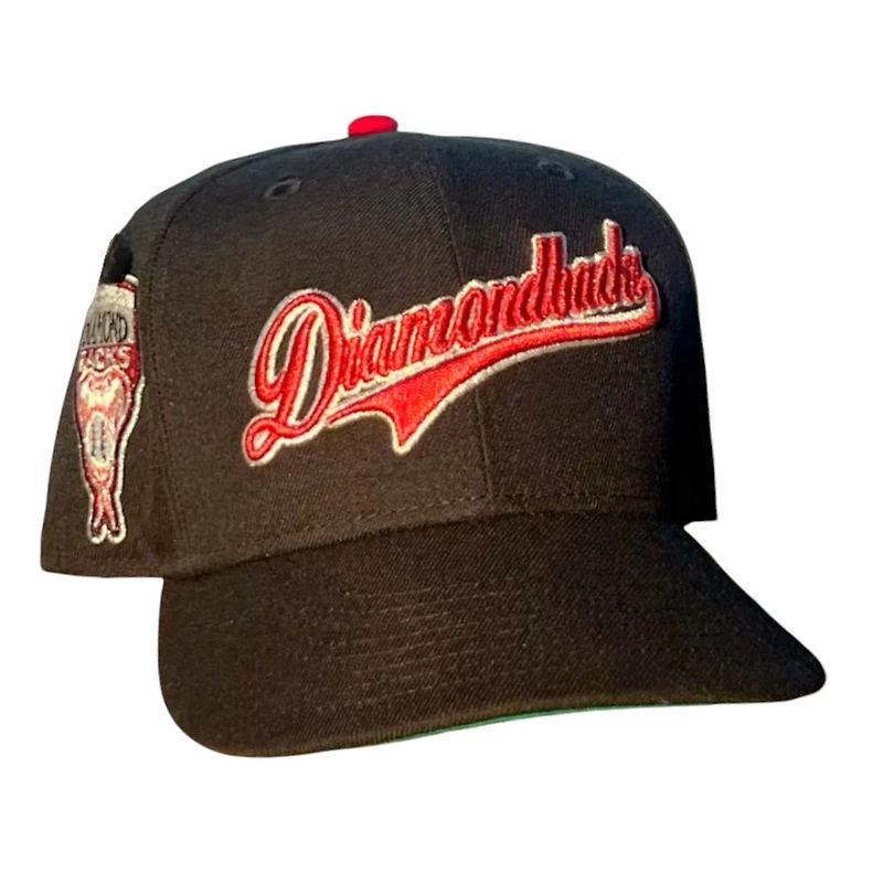 Arizona Diamondbacks Black with Red Script 1998 Inaugural Season Patch Green UV New Era 59FIFTY Fitted Hat