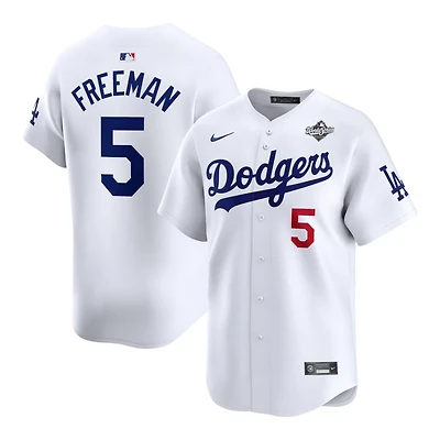 Los Angeles Dodgers Freddie Freeman 2025 World Series Patch White Home Nike Limited Player Jersey