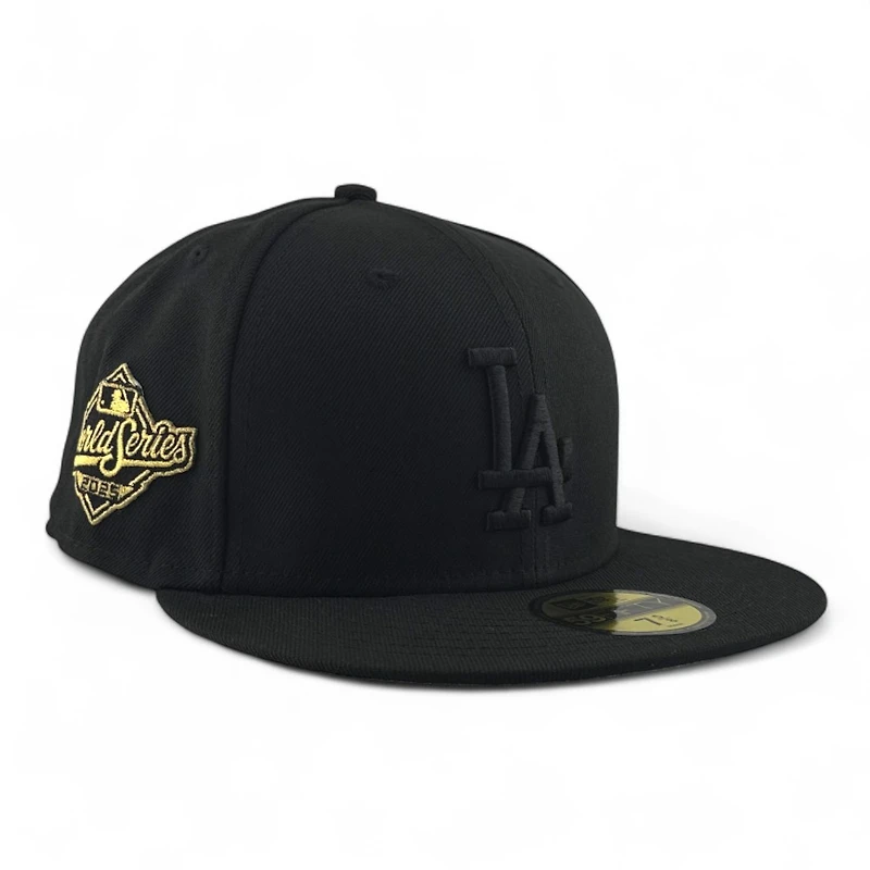 Los Angeles Dodgers Black with Gold 2025 World Series Patch Grey UV New Era 59FIFTY Fitted Hat