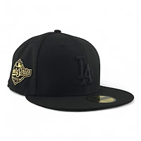 Los Angeles Dodgers Black with Gold 2025 World Series Patch Grey UV New Era 59FIFTY Fitted Hat