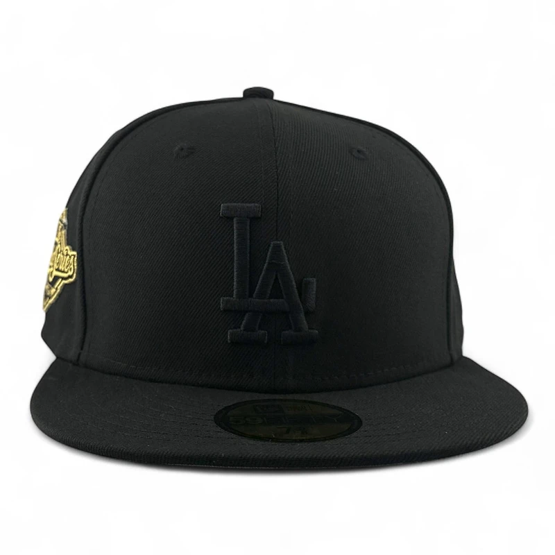 Los Angeles Dodgers Black with Gold 2025 World Series Patch Grey UV New Era 59FIFTY Fitted Hat