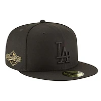 Los Angeles Dodgers Black with Gold 2025 World Series Patch Grey UV New Era 59FIFTY Fitted Hat