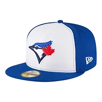 Toronto Blue Jays White and Royal 2025 World Series Patch New Era 59FIFTY Fitted Hat