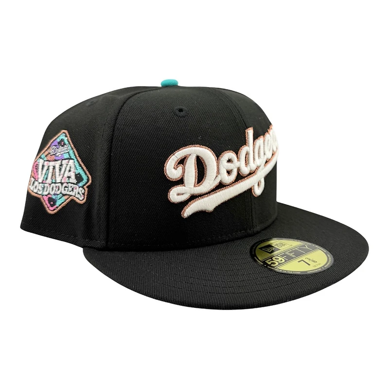 Los Angeles Dodgers Black Script Viva Patch Grey UV New Era 59FIFTY Fitted Hat