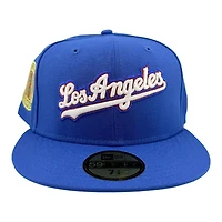Los Angeles Dodgers Royal Blue "Los Angeles" Script 8x Champs Patch Grey UV New Era 59FIFTY Fitted Hat