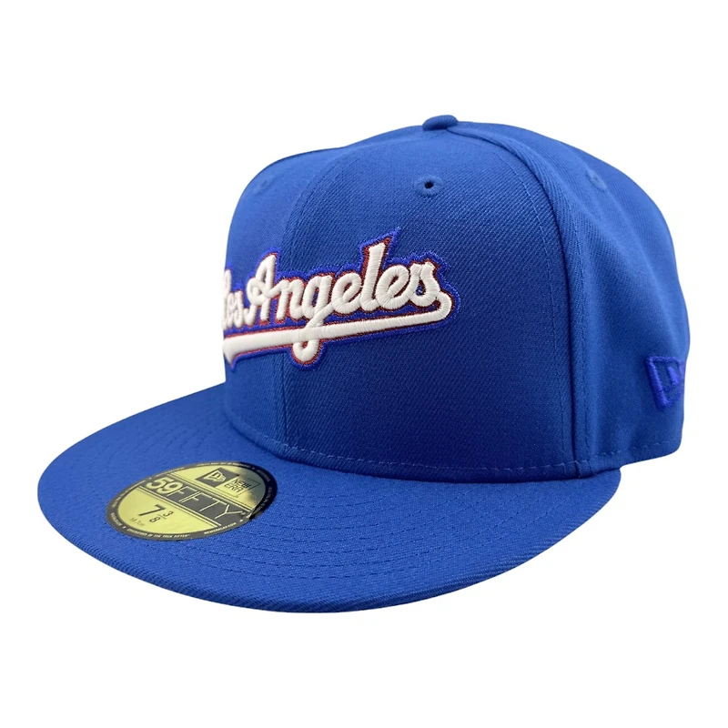 Los Angeles Dodgers Royal Blue "Los Angeles" Script 8x Champs Patch Grey UV New Era 59FIFTY Fitted Hat